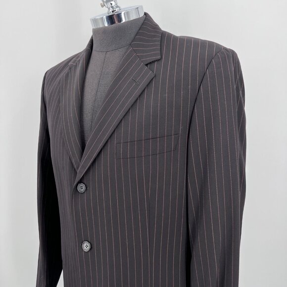 Hugo Boss Mafia 30s Look Pinstripe Brown Blazer Size 42R - Picture 2 of 10